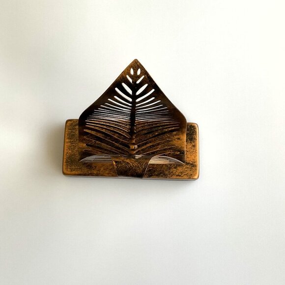 NEW MODERN LEAF NAPKIN HOLDER METAL - Picture 3 of 5